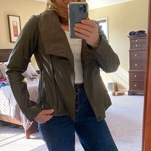 Olive Green Women's Moto Jacket